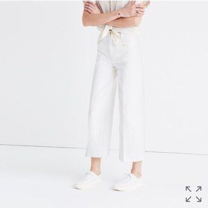 Madewell Wide Leg Crop Jeans Ecru Welt Pocket 25